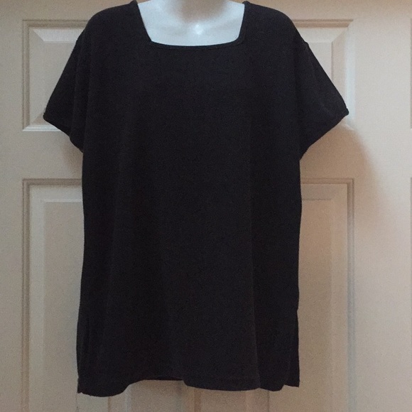 Short sleeved black knitted top size Large - Picture 3 of 5